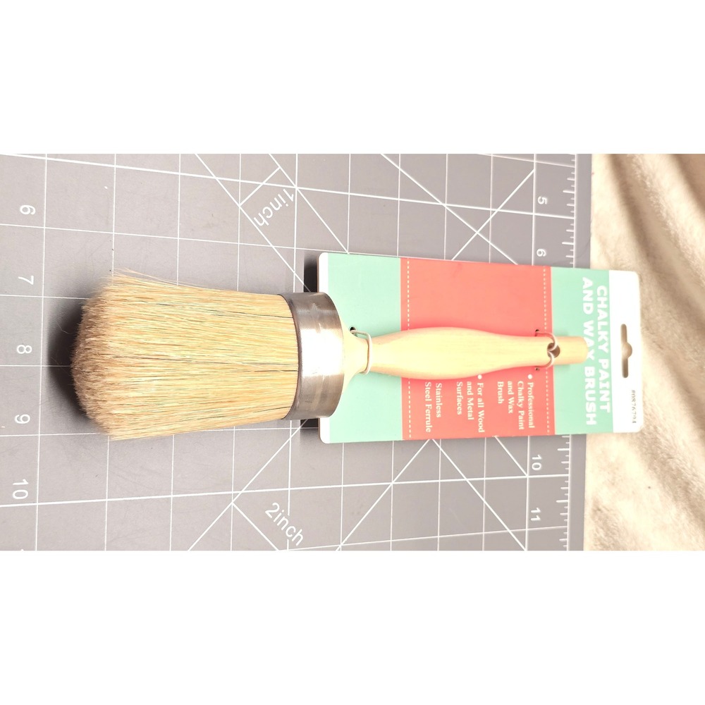 Professional Chalky Paint and Wax Brush Round Wood Handle CP-02 New